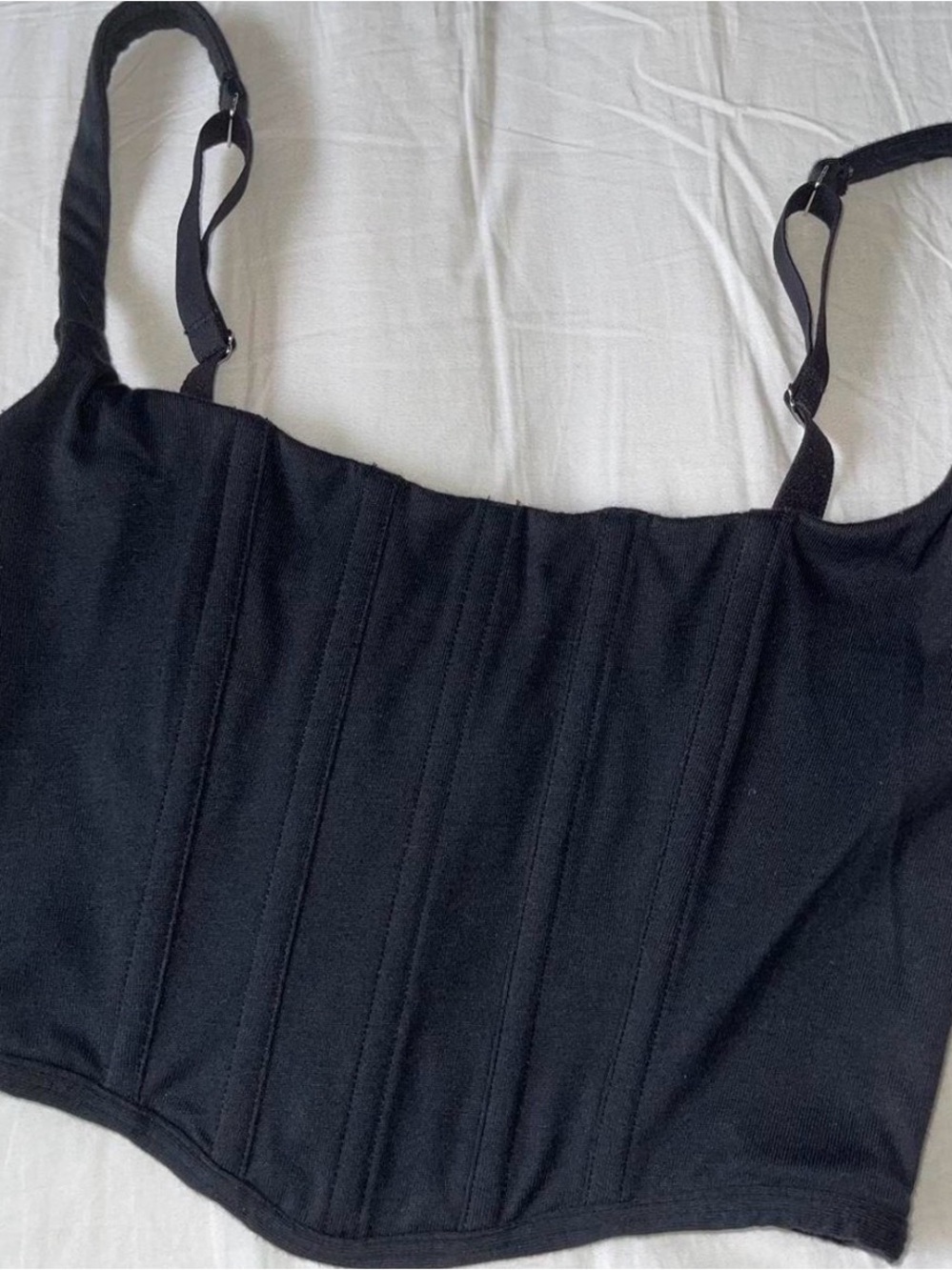 Skims Bustier Corset Top Size XL Black Adjustable Straps